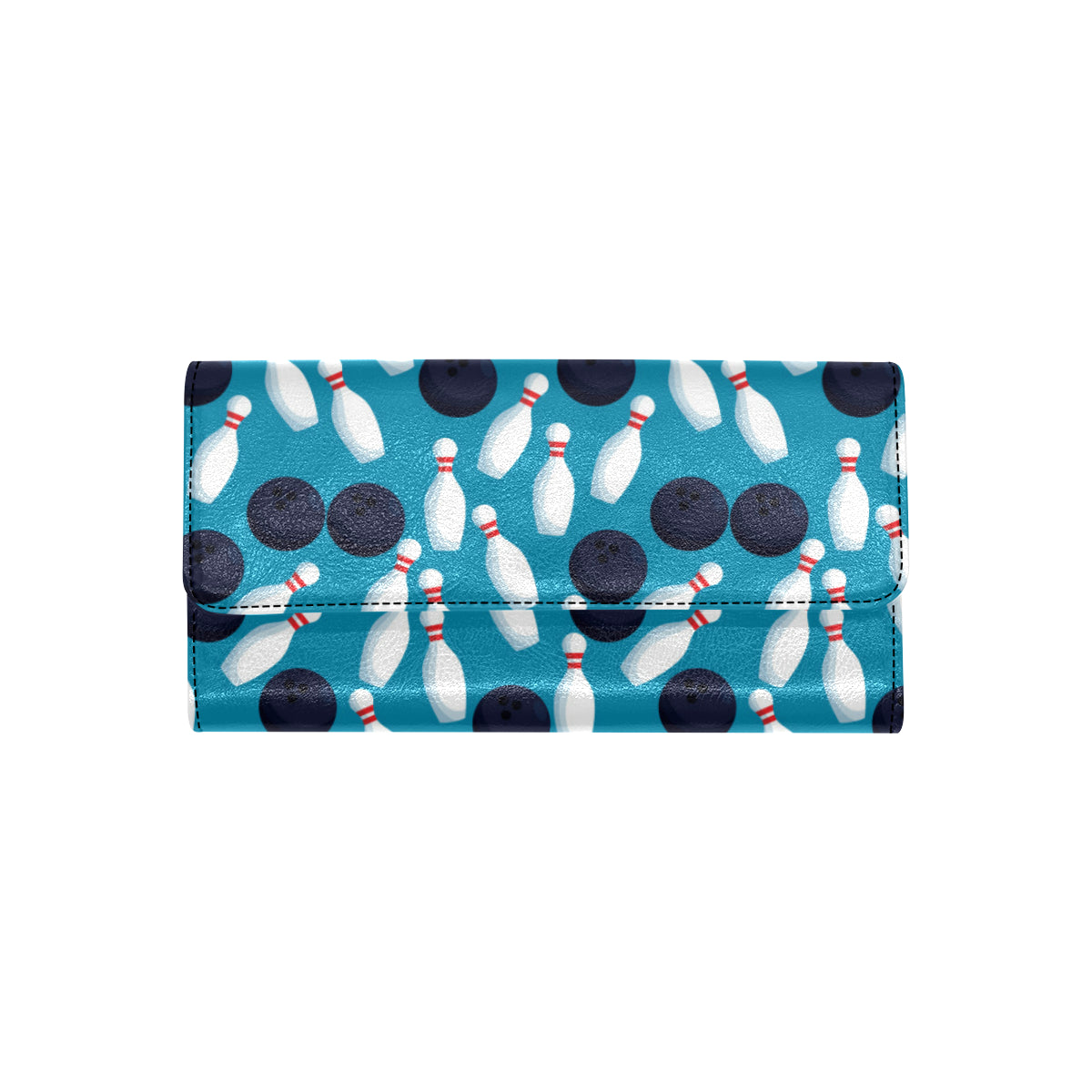 Bowling Pin Pattern Print Design 010 Women's Trifold Wallet
