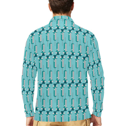 Phlebotomist Concept Design Long Sleeve Polo Shirt For Men's