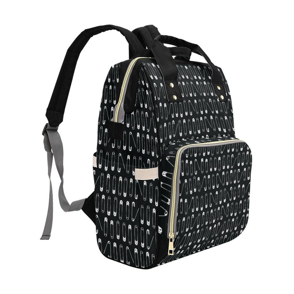 Safety Pin Print Design LKS302 Diaper Bag Backpack