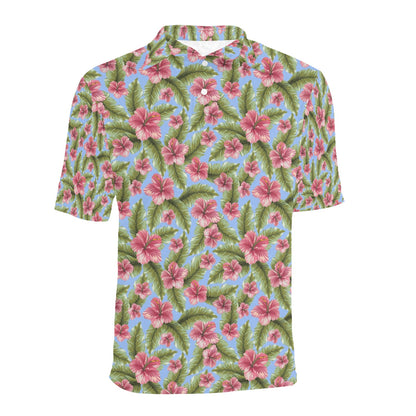 Tropical Flower Print Design LKS301 Men Polo Shirt