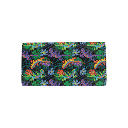 Gecko Colorful Pattern Print Design 01 Women's Trifold Wallet