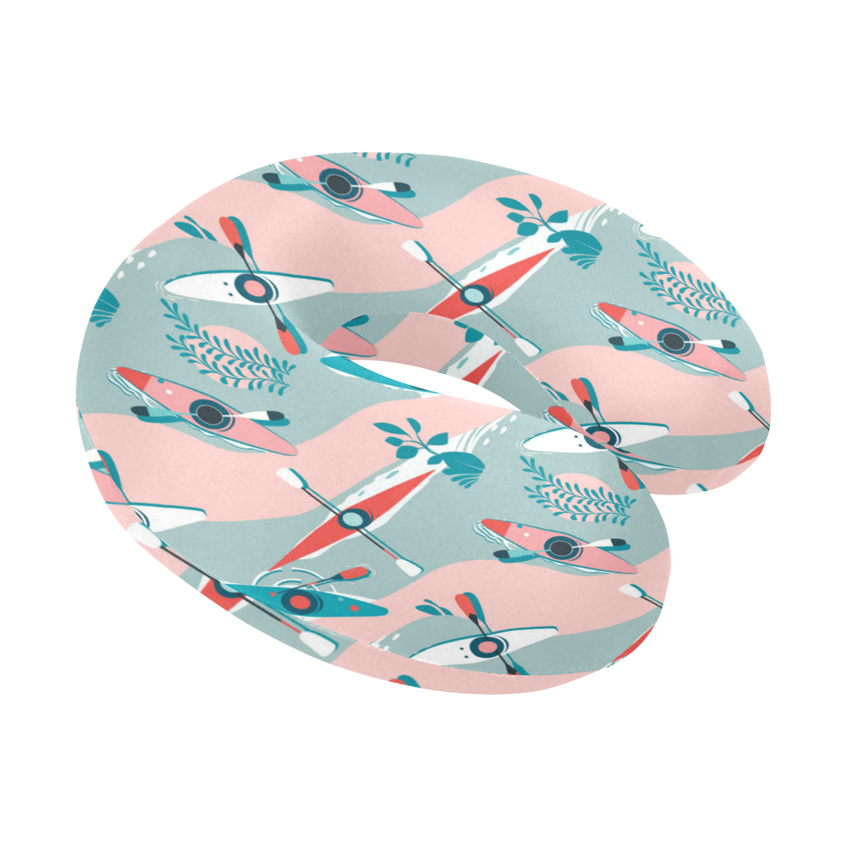 Kayak Pattern Print Design 05 U-Shaped Travel Neck Pillow