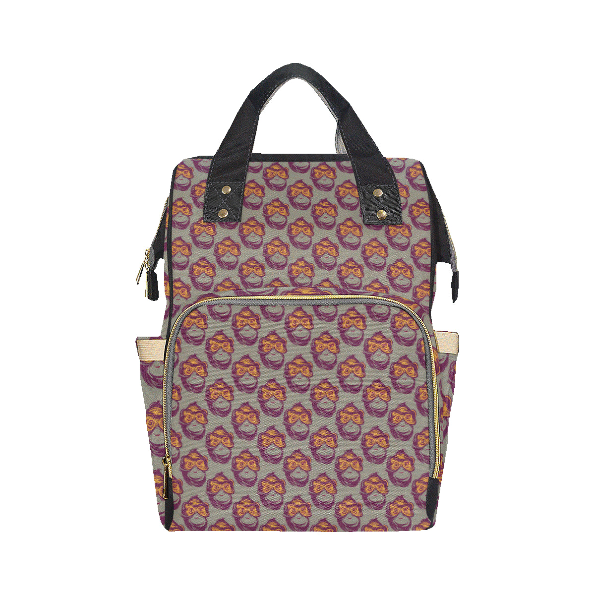 Chimpanzee Pattern Print Design 02 Diaper Bag Backpack