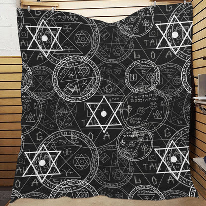 Pentagram Pattern Print Design A01 Premium Quilt