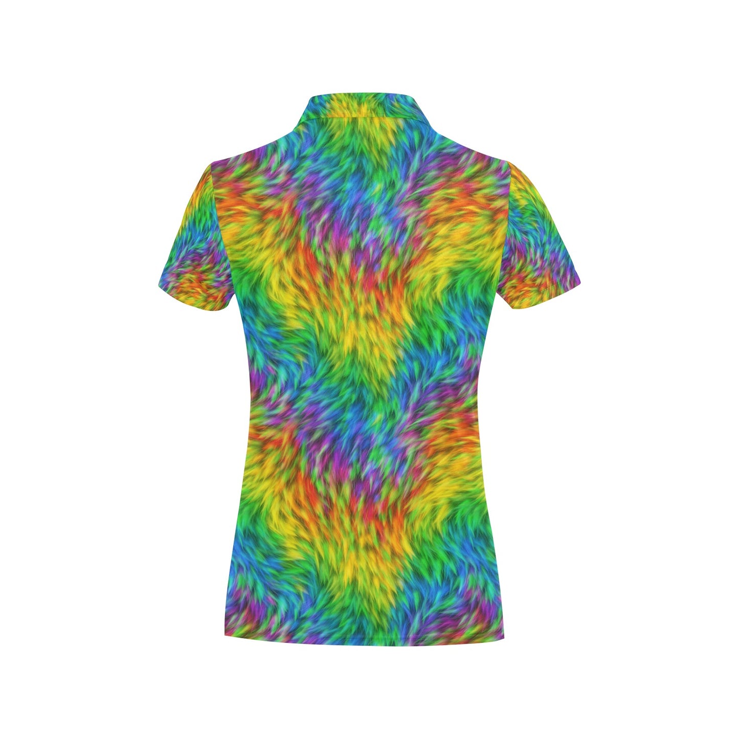 Rainbow Fur Design Print Women's Polo Shirt