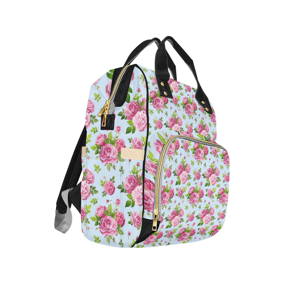 Rose Pink Pattern Print Design RO08 Diaper Bag Backpack