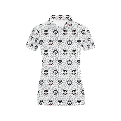 Siberian Huskies Print Design LKS305 Women's Polo Shirt