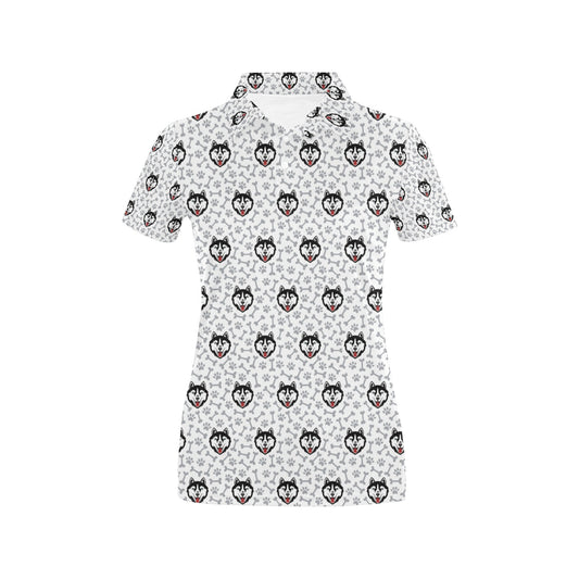 Siberian Huskies Print Design LKS305 Women's Polo Shirt