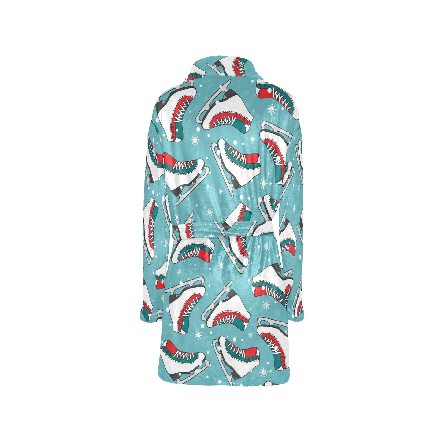 Ice Skate Pattern Print Design 03 Women's Fleece Robe
