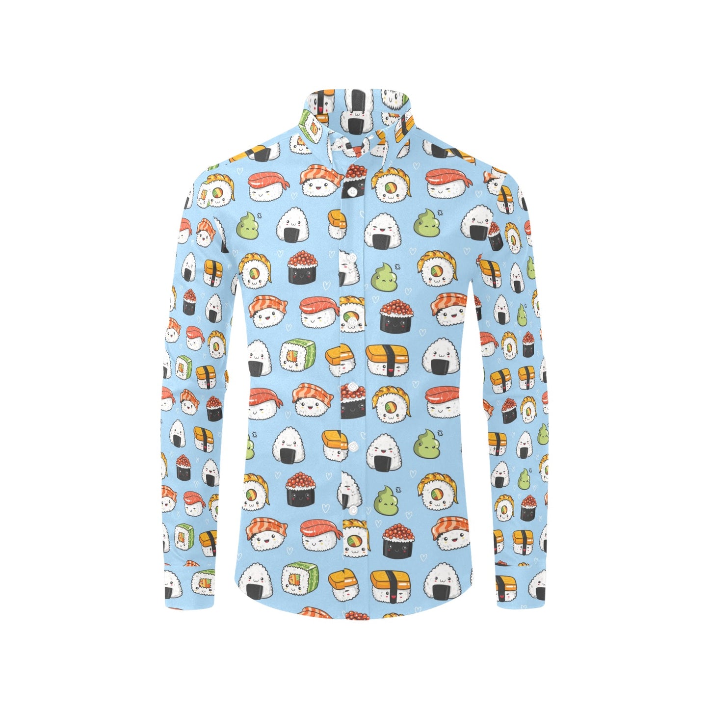 Sushi Print Design LKS303 Men's Long Sleeve Dress Shirt