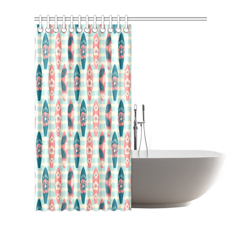 Aloha Hawaii Surfboard Pattern Print Design 02 Shower Curtain