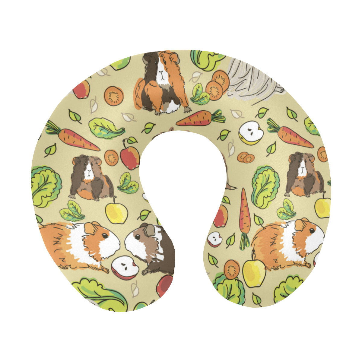 Guinea Pig Pattern Print Design 02 U-Shaped Travel Neck Pillow