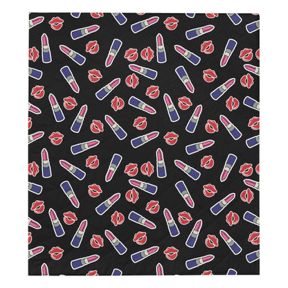 Lipstick Pattern Print Design LT01 Premium Quilt