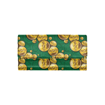 Bitcoin Pattern Print Design DO02 Women's Trifold Wallet