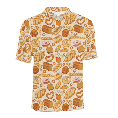 Bread Pattern Print Design 01 Men Polo Shirt