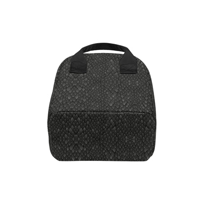 Snake Skin Black Print Insulated Lunch Bag