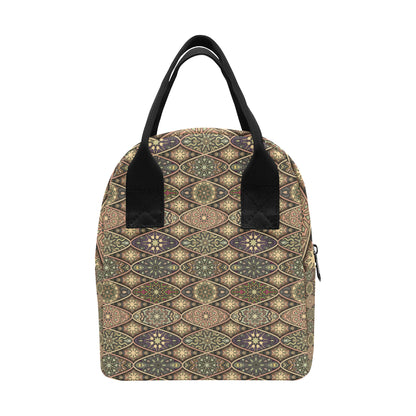 Mandala Motif Themed Design Print Insulated Lunch Bag