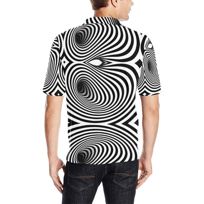 Vortex Print Design LKS303 Men Polo Shirt
