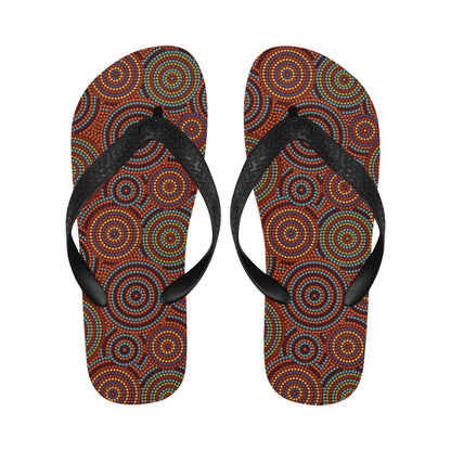 Aboriginal Print Design LKS403 Flip Flops