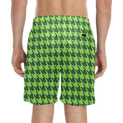 St Patricks Day Houndstooth Pattern Print LKS301 Men's Swim Trunks Beach Shorts
