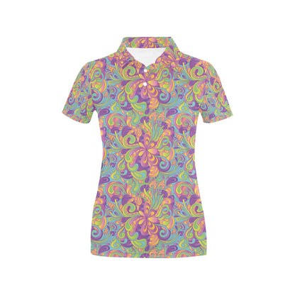 Trippy Print Design LKS306 Women's Polo Shirt