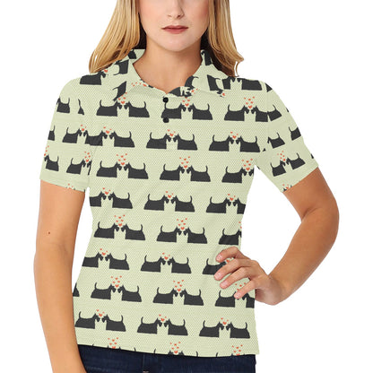 Scottish Terriers Print Design LKS304 Women's Polo Shirt
