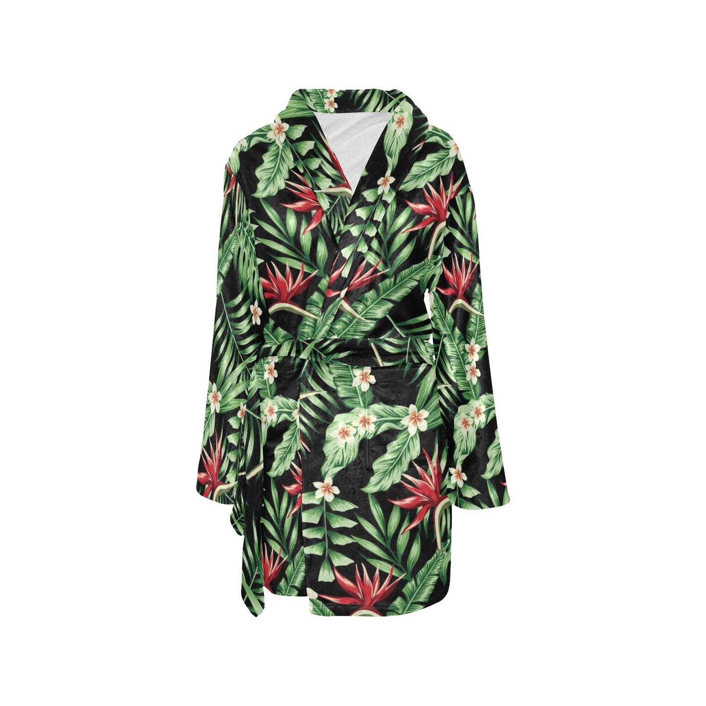 Bird Of Paradise Pattern Print Design BOP05 Women's Fleece Robe