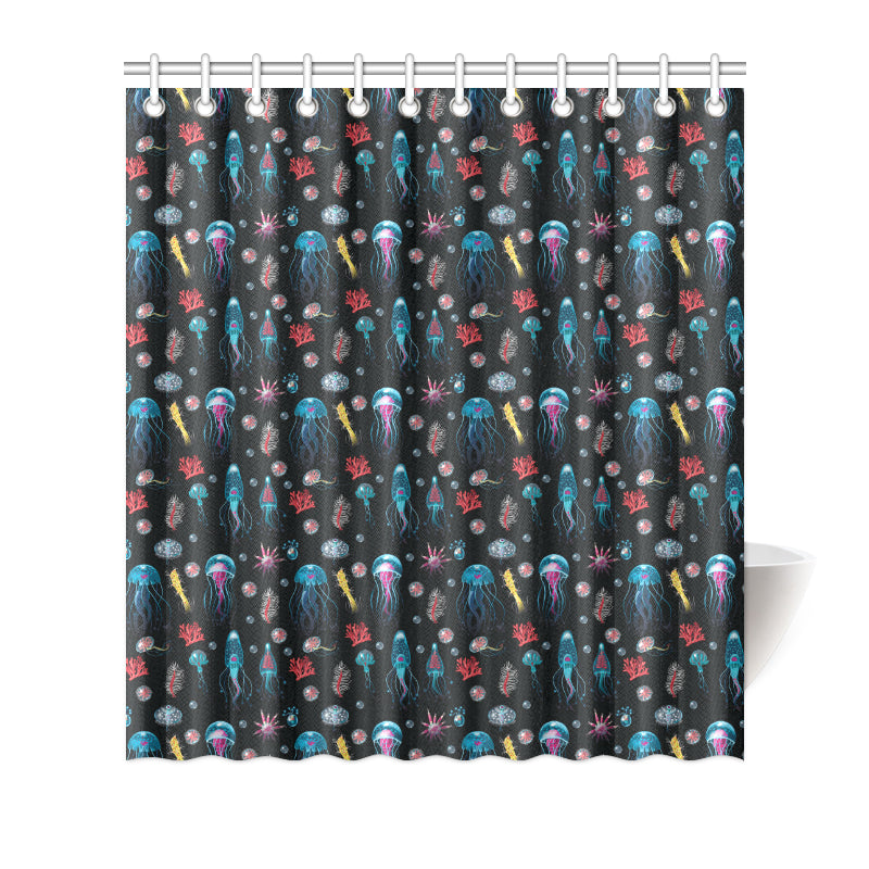 Jellyfish Underwater Print Shower Curtain