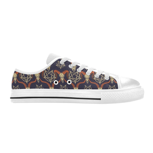 Buffalo Head Print Design LKS403 Women's White Low Top Shoes