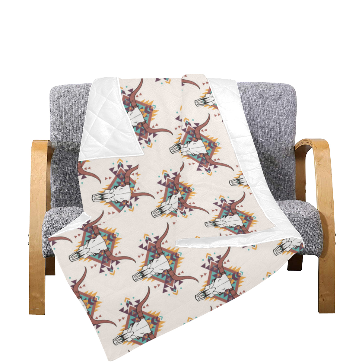 Buffalo Head Pattern Print Design 02 Premium Quilt