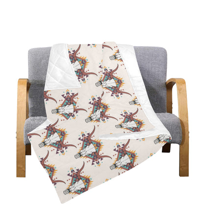 Buffalo Head Pattern Print Design 02 Premium Quilt