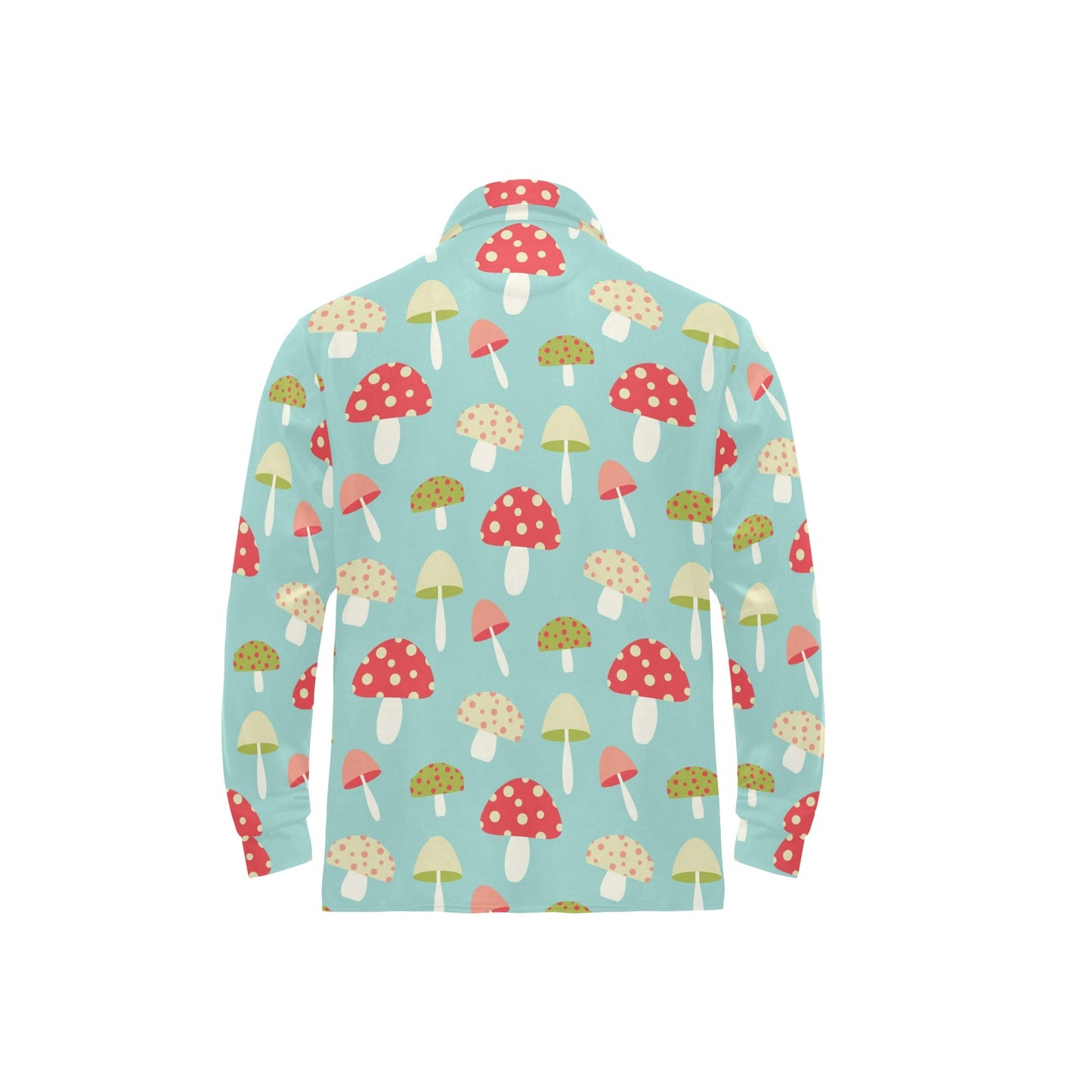 Mushroom Pattern Print Design A01 Long Sleeve Polo Shirt For Men's