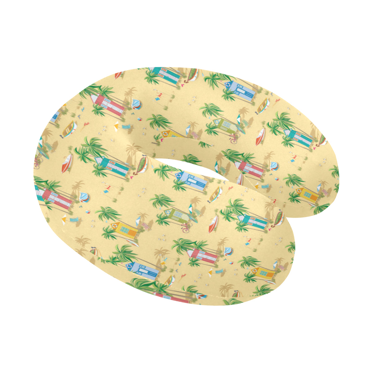 Beach Themed Pattern Print Design 01 U-Shaped Travel Neck Pillow