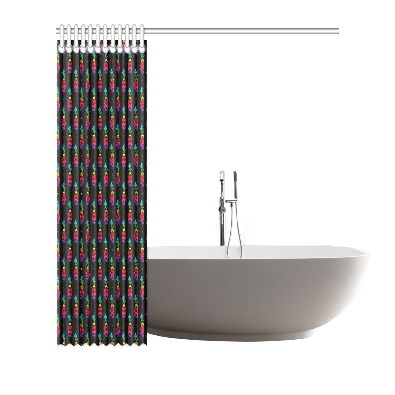 Pineapple Rainbow Dot Print Shower Curtain
