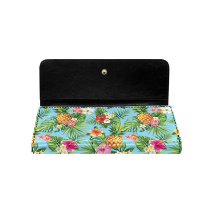 Pineapple Hawaiian flower Tropical Women's Trifold Wallet