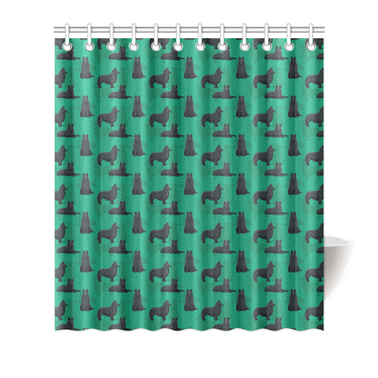 Belgian Sheepdog Pattern Print Design 01 Shower Curtain