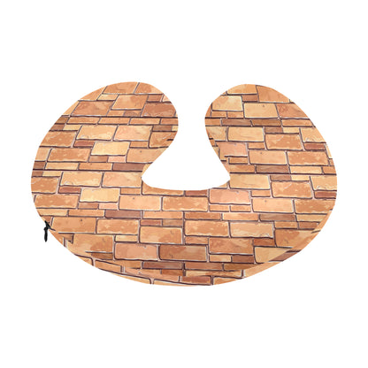 Brick Pattern Print Design 01 U-Shaped Travel Neck Pillow