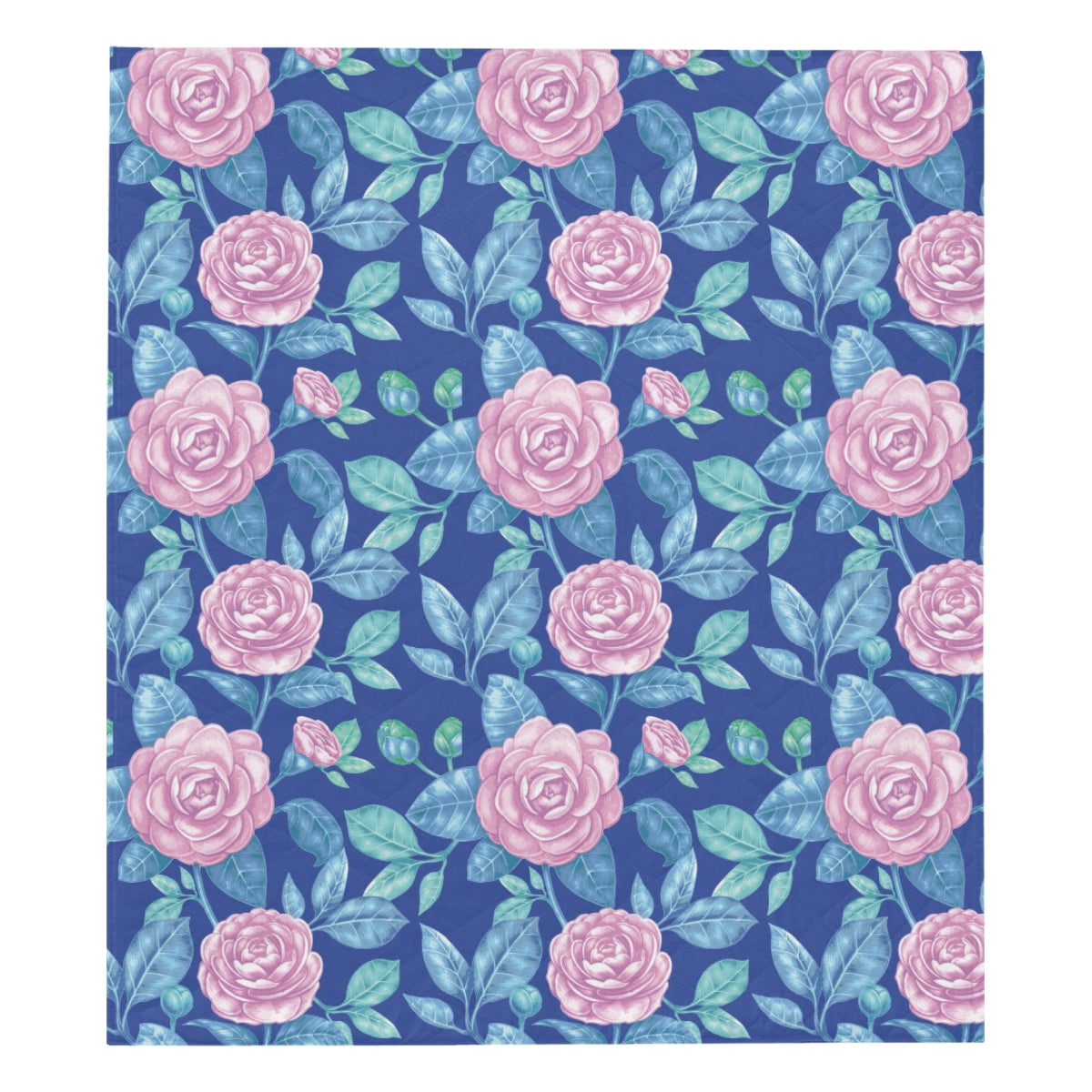 Camellia Pattern Print Design CM05 Premium Quilt