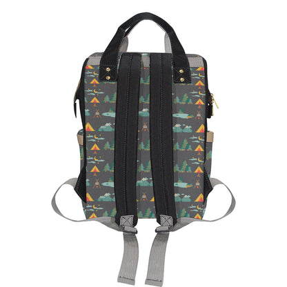 Camping Tent Pattern Print Design 03 Diaper Bag Backpack