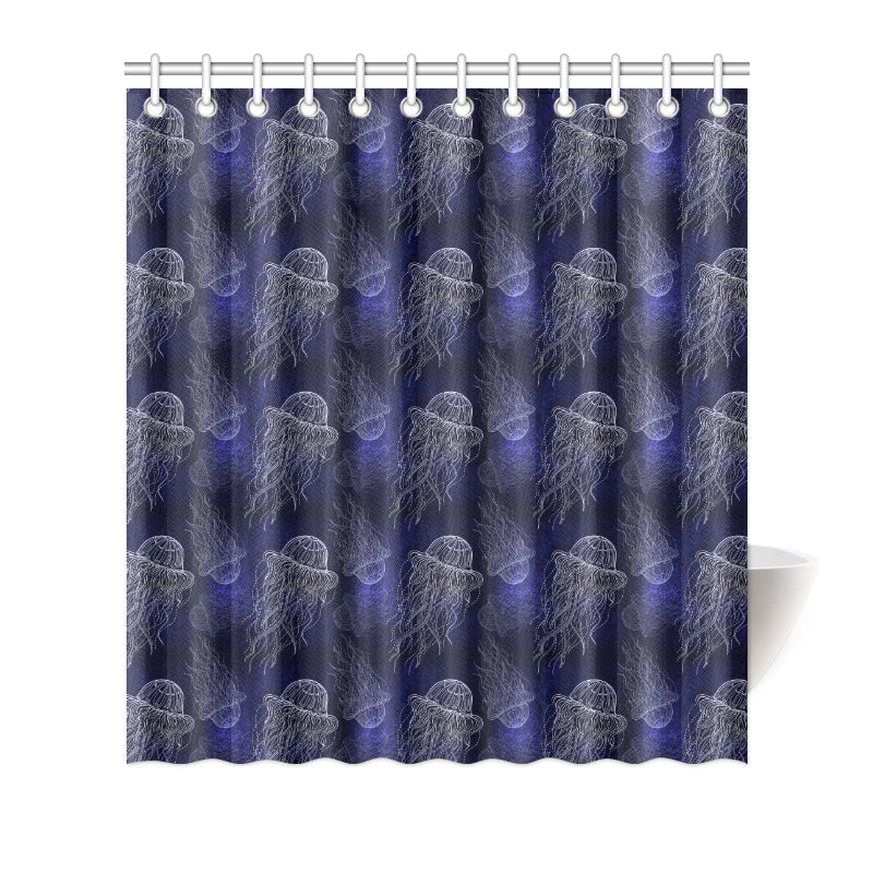 Jellyfish Pattern Print Design 02 Shower Curtain