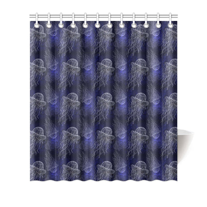 Jellyfish Pattern Print Design 02 Shower Curtain