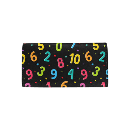 Number Pattern Print Design A04 Women's Trifold Wallet