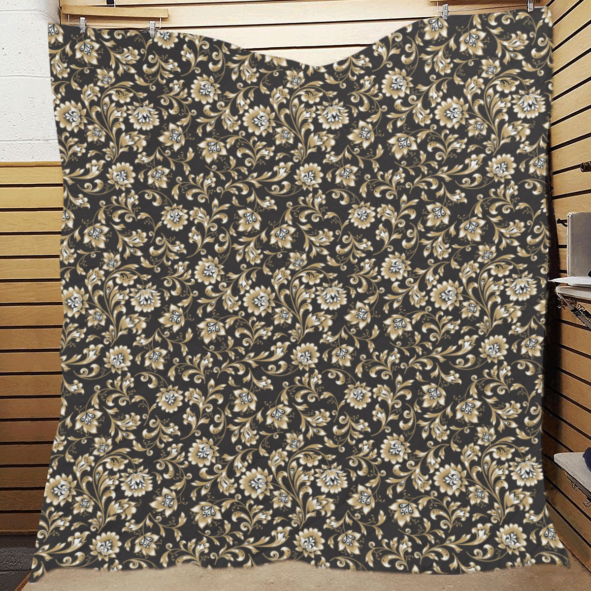 Brocade Pattern Print Design 03 Premium Quilt