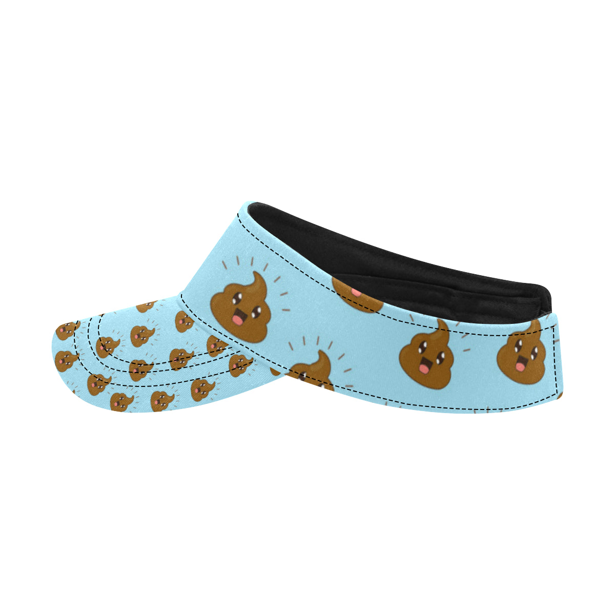 Poop Emoji Pattern Print Design A03 Unisex Sun Visor
