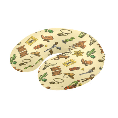 Cowboy Pattern Print Design 04 U-Shaped Travel Neck Pillow