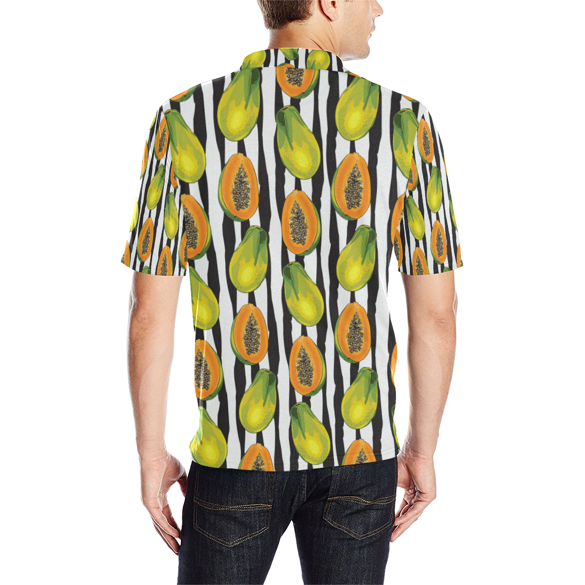 Papaya Pattern Print Design PP01 Men Polo Shirt
