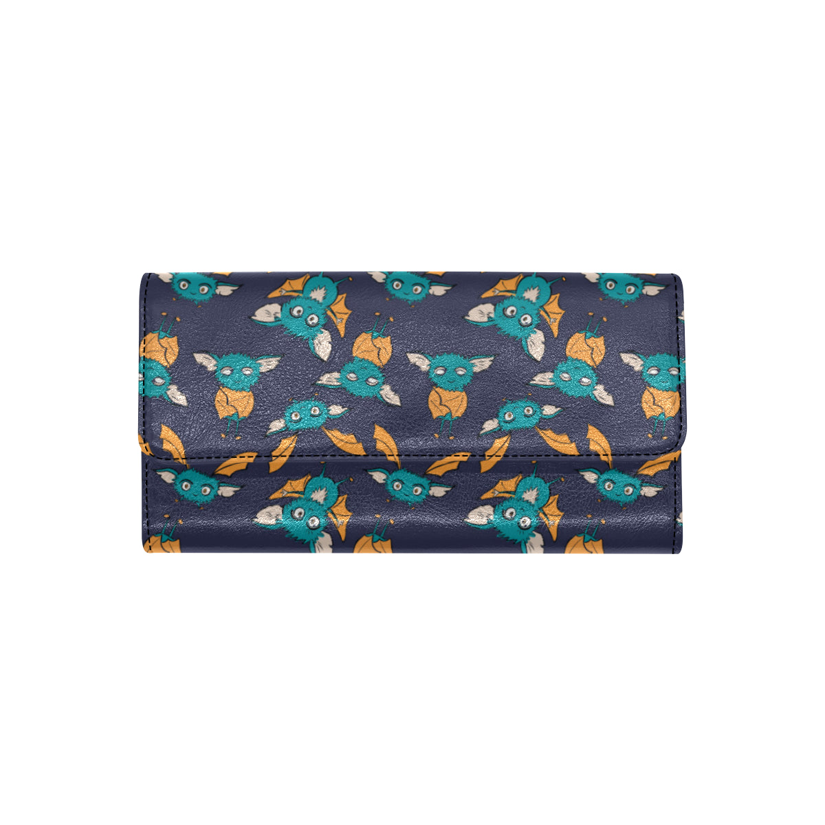 Bat Pattern Print Design 07 Women's Trifold Wallet