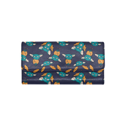 Bat Pattern Print Design 07 Women's Trifold Wallet