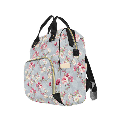 Summer Floral Pattern Print Design SF02 Diaper Bag Backpack