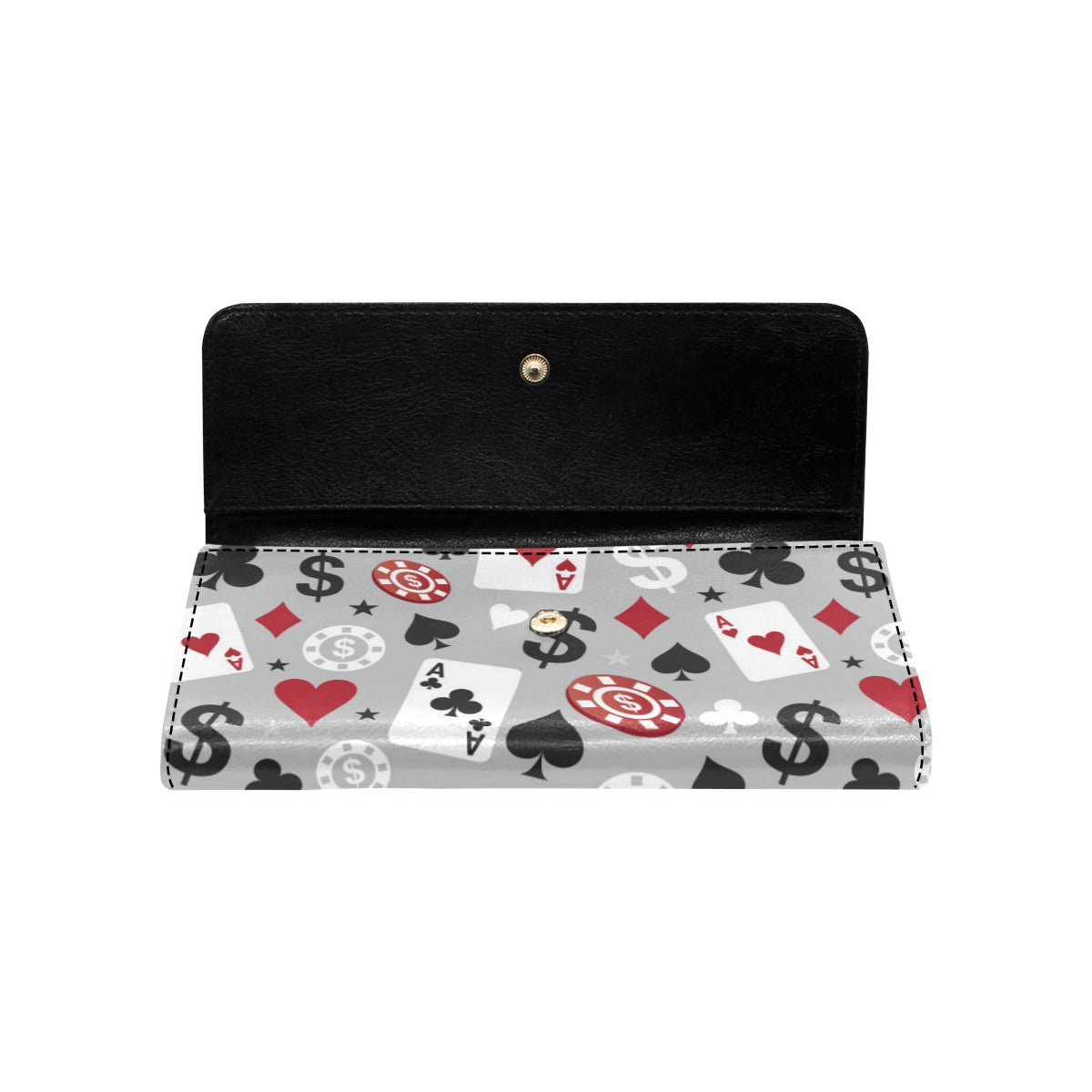 Casino Pattern Print Design 01 Women's Trifold Wallet